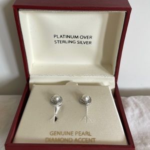 Platinum over sterling silver earrings
